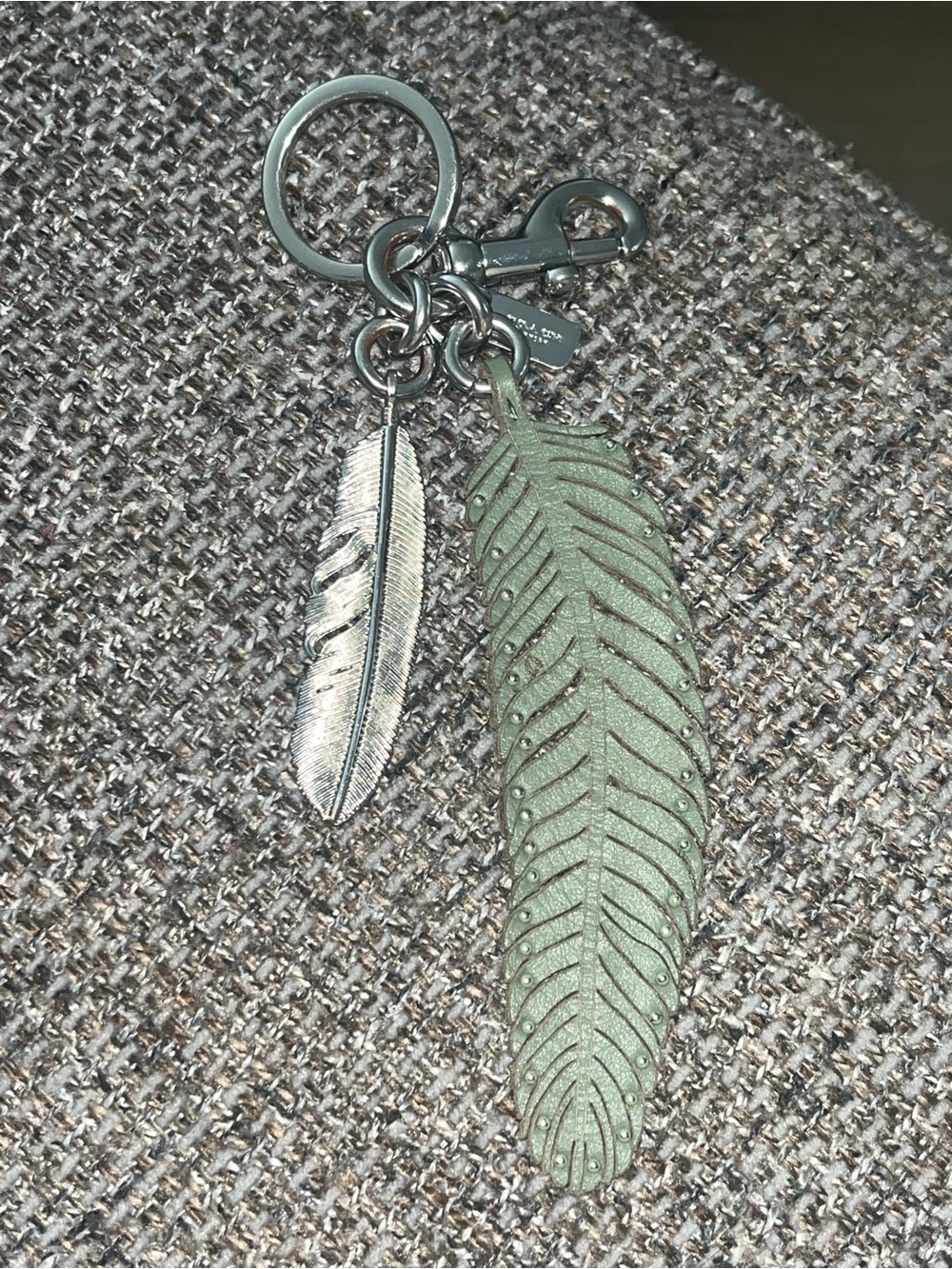 Coach Leather Studded Feather Purse Charm - Picture 5 of 5